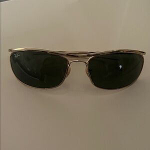 Ray-Ban Olympian I Deluxe Men’s Gold Frame Sunglasses with Dark Green Lenses